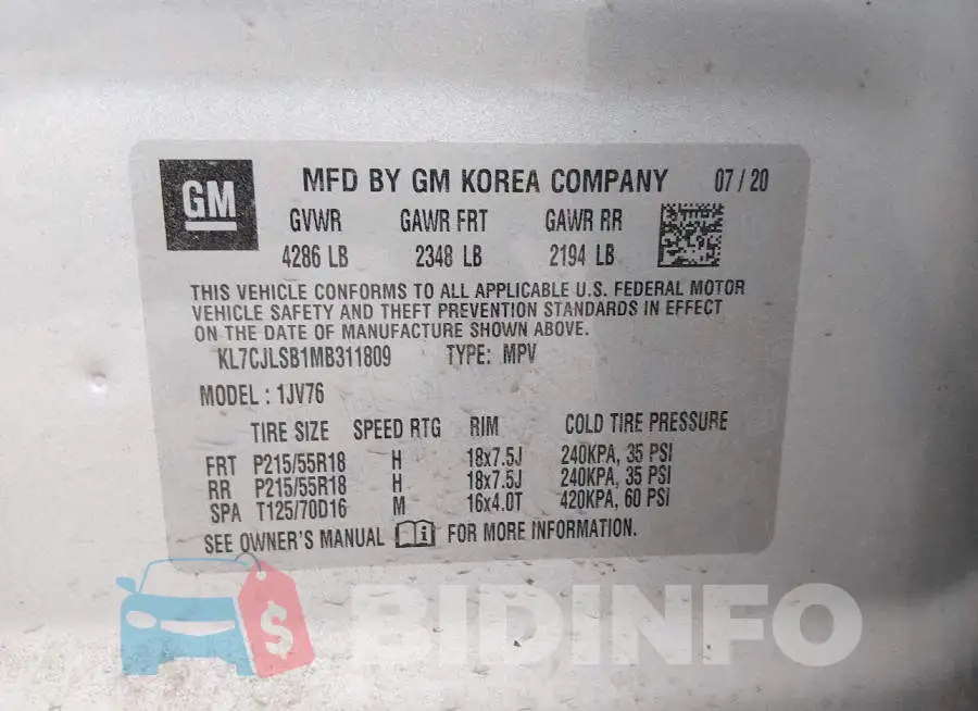 KL7CJLSB1MB311809 Photo# 9