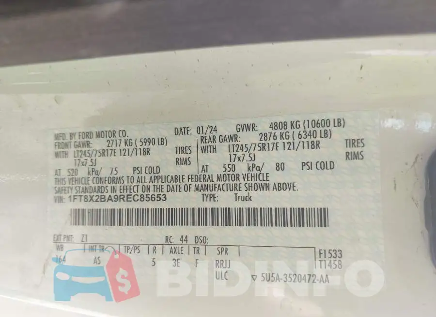 1FT8X2BA9REC85653 Photo# 9
