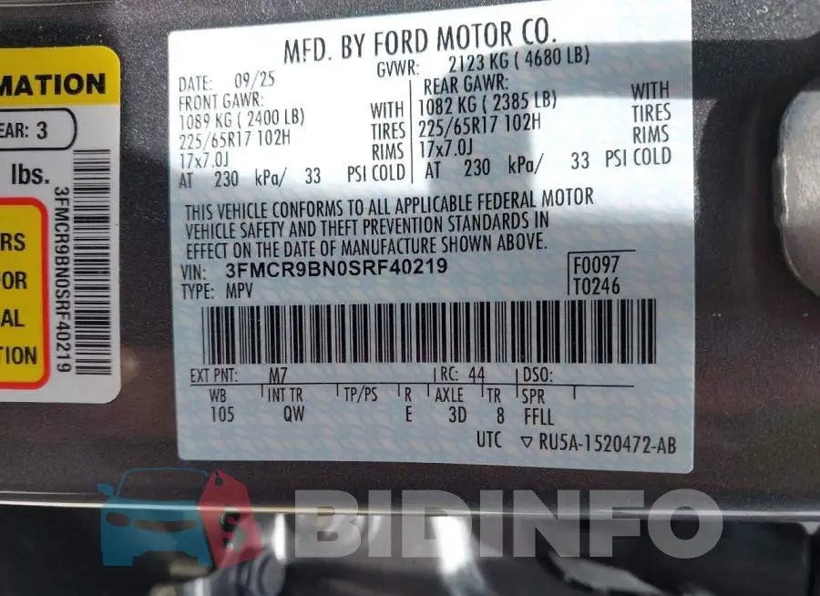 3FMCR9BN0SRF40219 Photo# 9