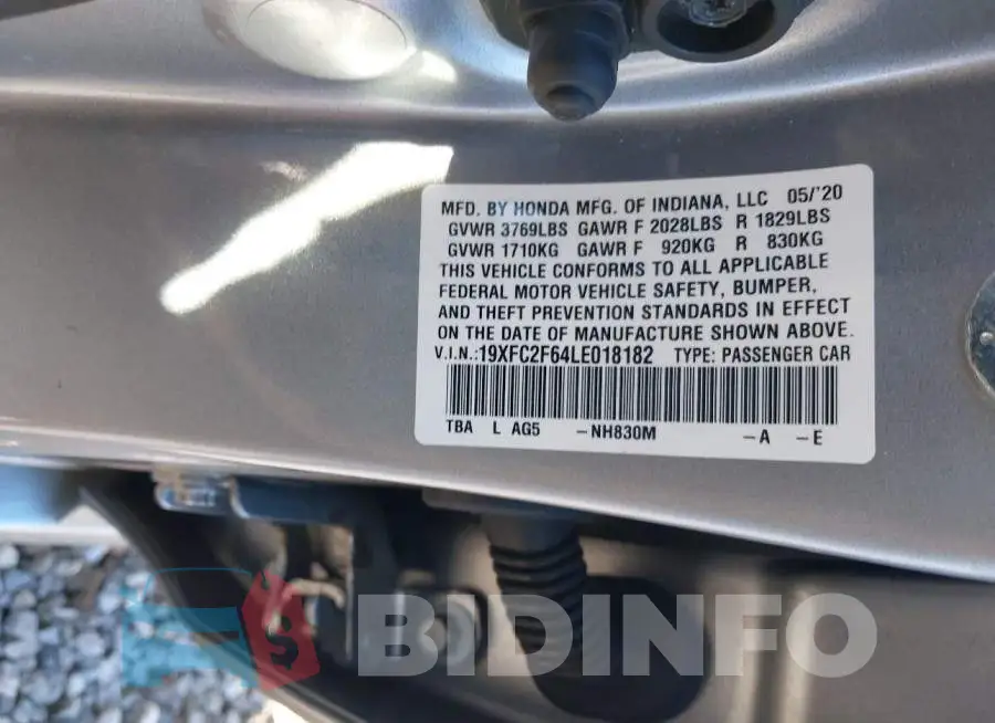 19XFC2F64LE018182 Photo# 9