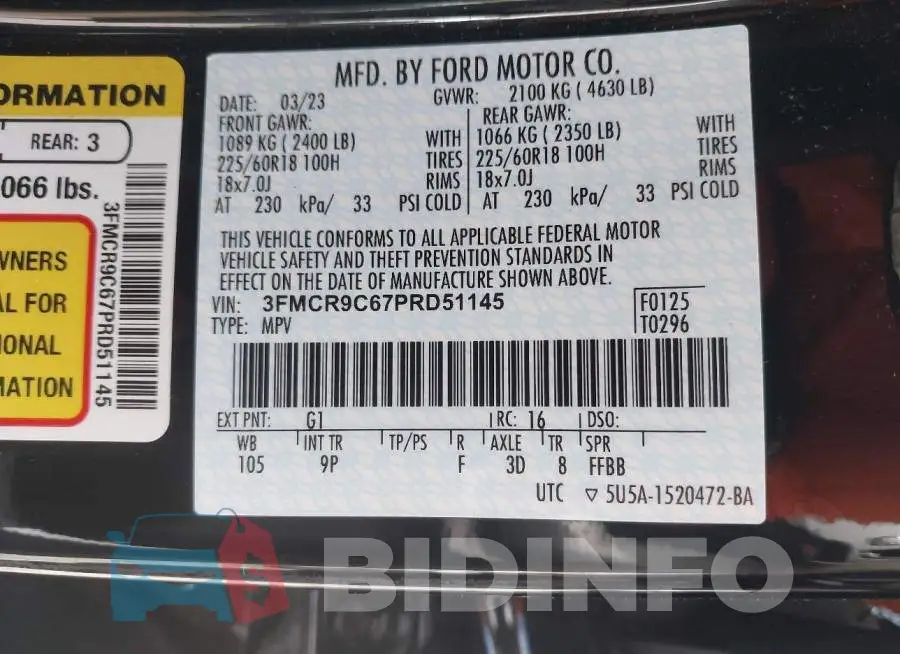 3FMCR9C67PRD51145 Photo# 9