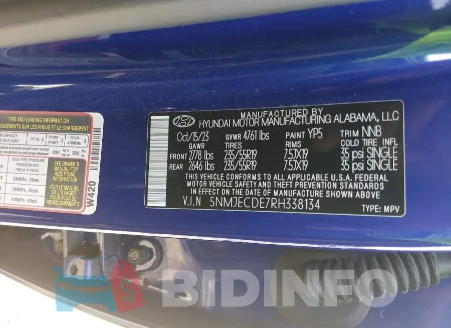 5NMJECDE7RH338134 Photo# 9