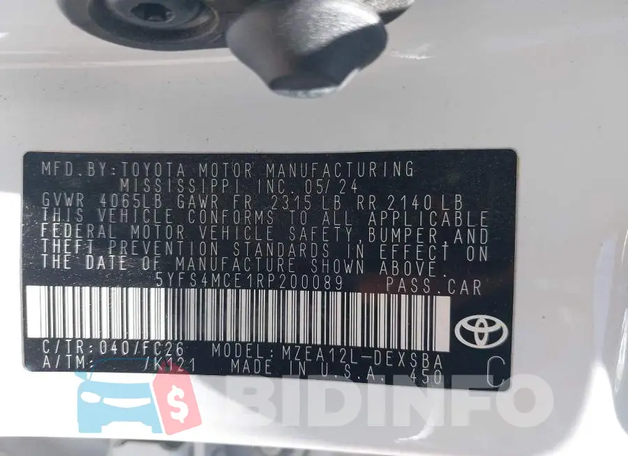 5YFS4MCE1RP200089 Photo# 9