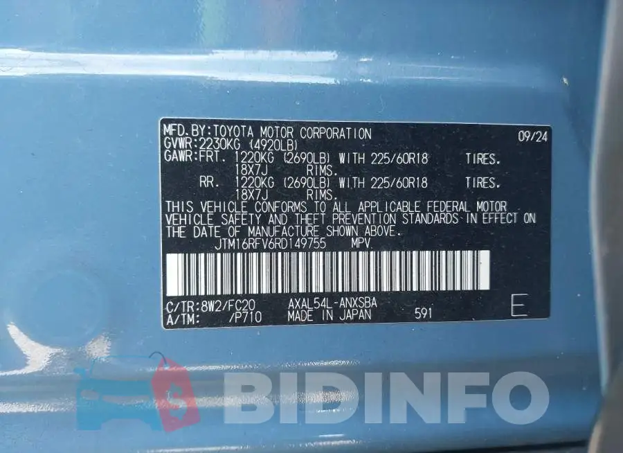 JTM16RFV6RD149755 Photo# 9