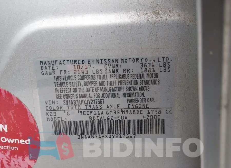 3N1AB7APXJY217567 Photo# 9