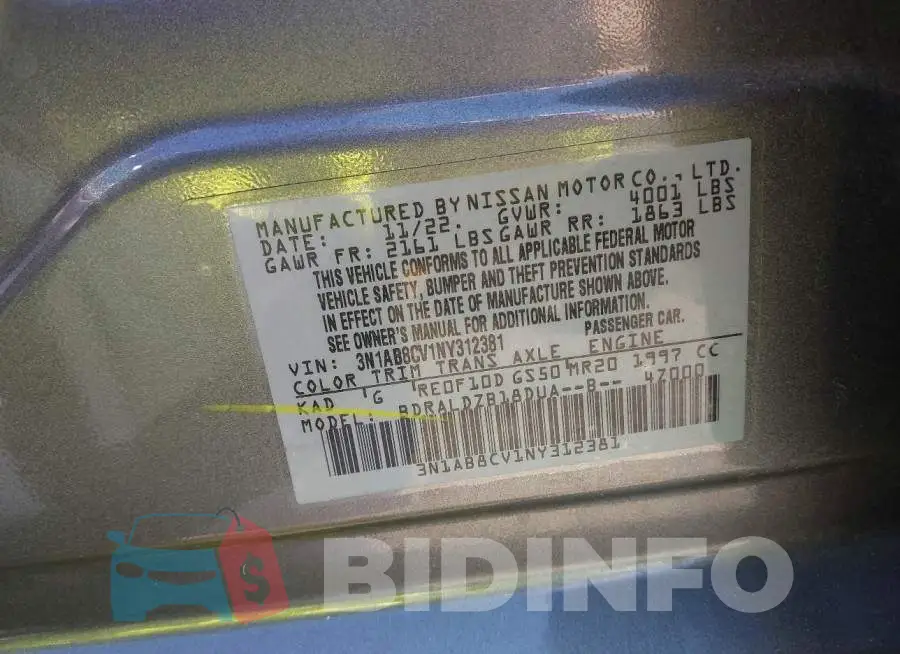 3N1AB8CV1NY312381 Photo# 9