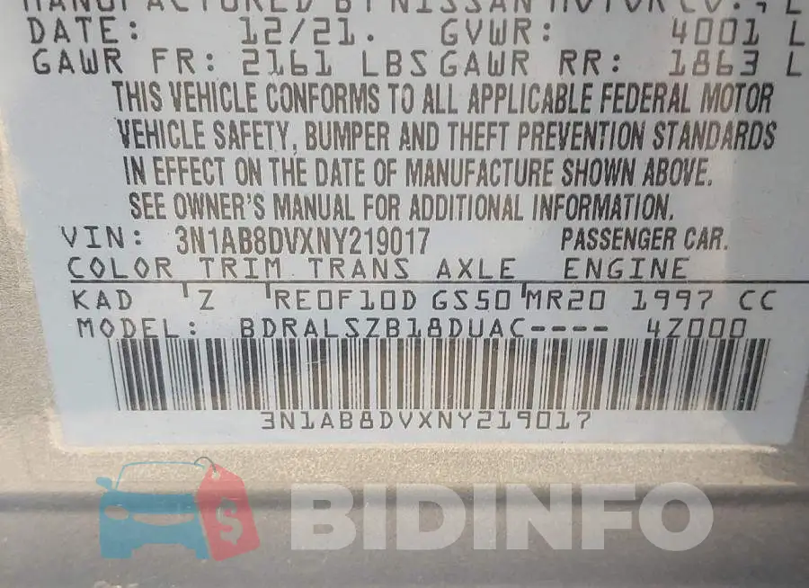 3N1AB8DVXNY219017 Photo# 9