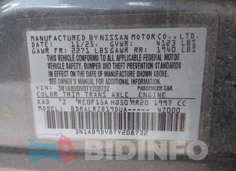 3N1AB9DV8TY208732 Photo# 9