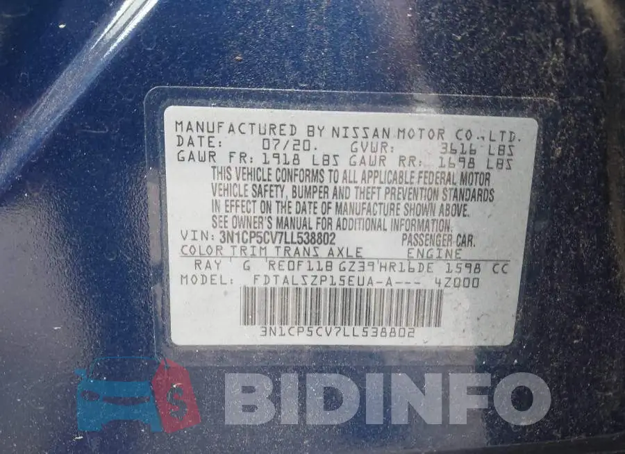 3N1CP5CV7LL538802 Photo# 9