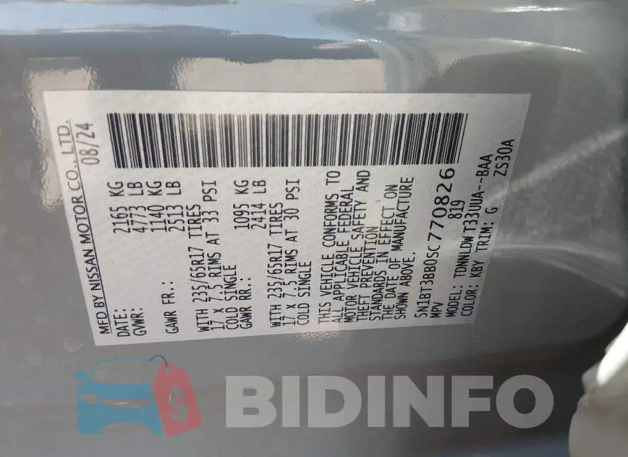 5N1BT3BB0SC770826 Photo# 9