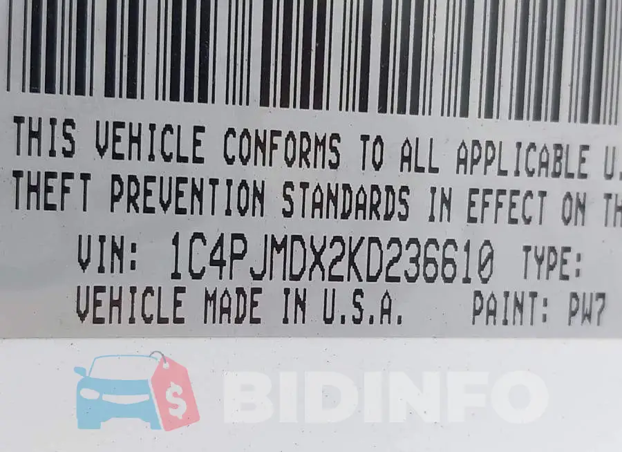 1C4PJMDX2KD236610 Photo# 9