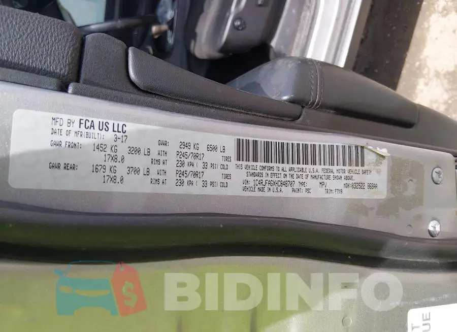 1C4RJFAGXHC848707 Photo# 9