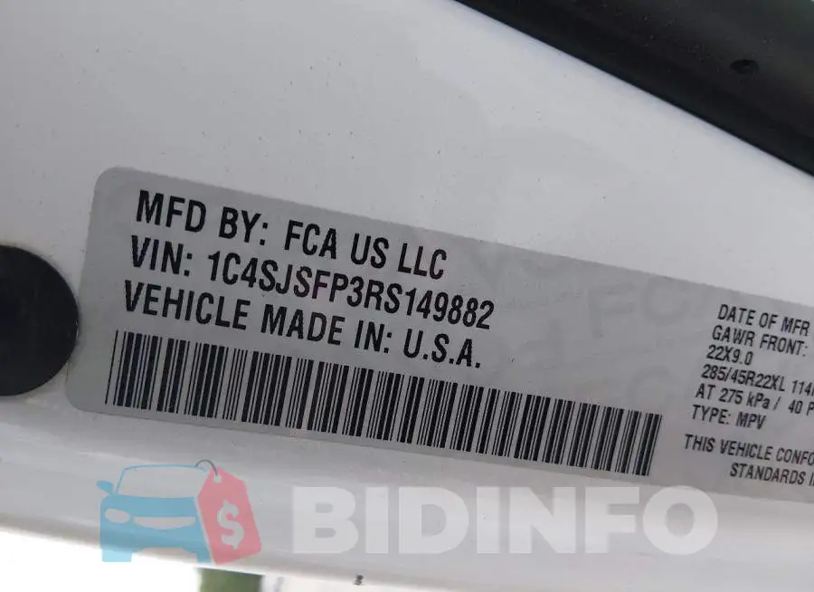 1C4SJSFP3RS149882 Photo# 9