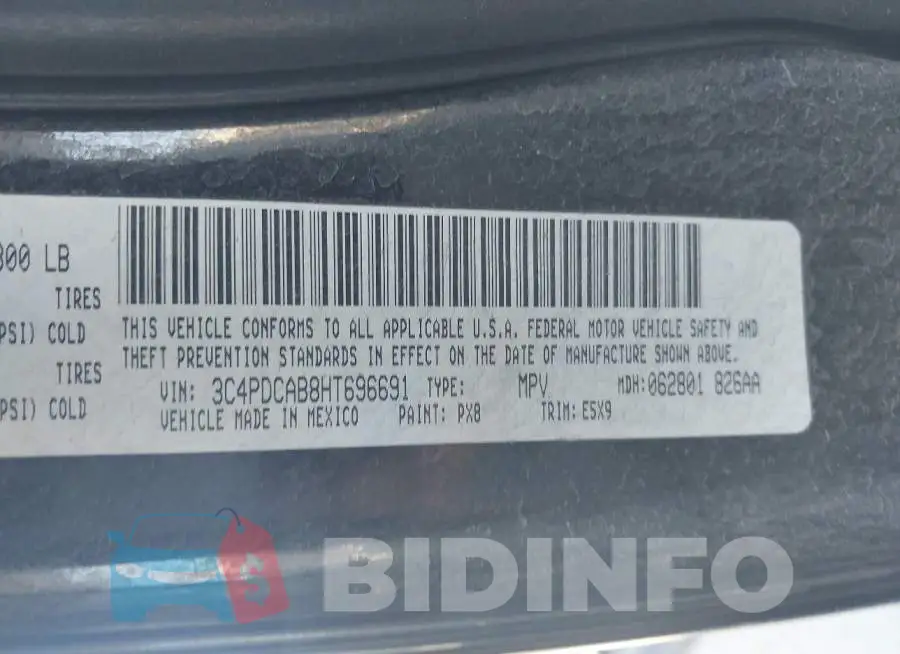 3C4PDCAB8HT696691 Photo# 9
