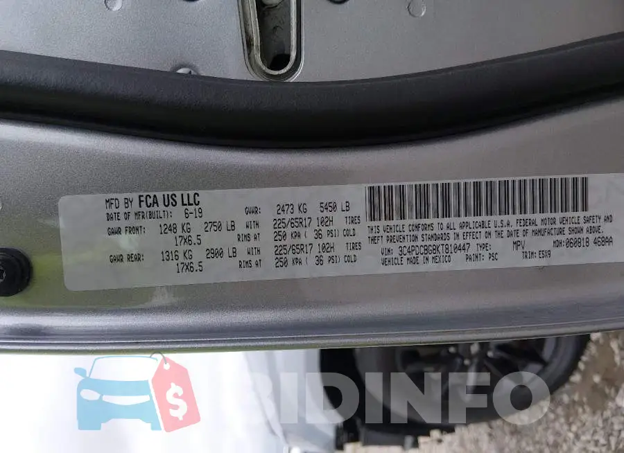 3C4PDCBG8KT810447 Photo# 9