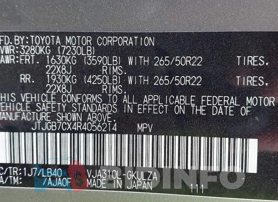 JTJGB7CX4R4056214 Photo# 9