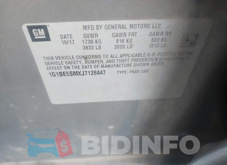 1G1BE5SMXJ7128447 Photo# 9
