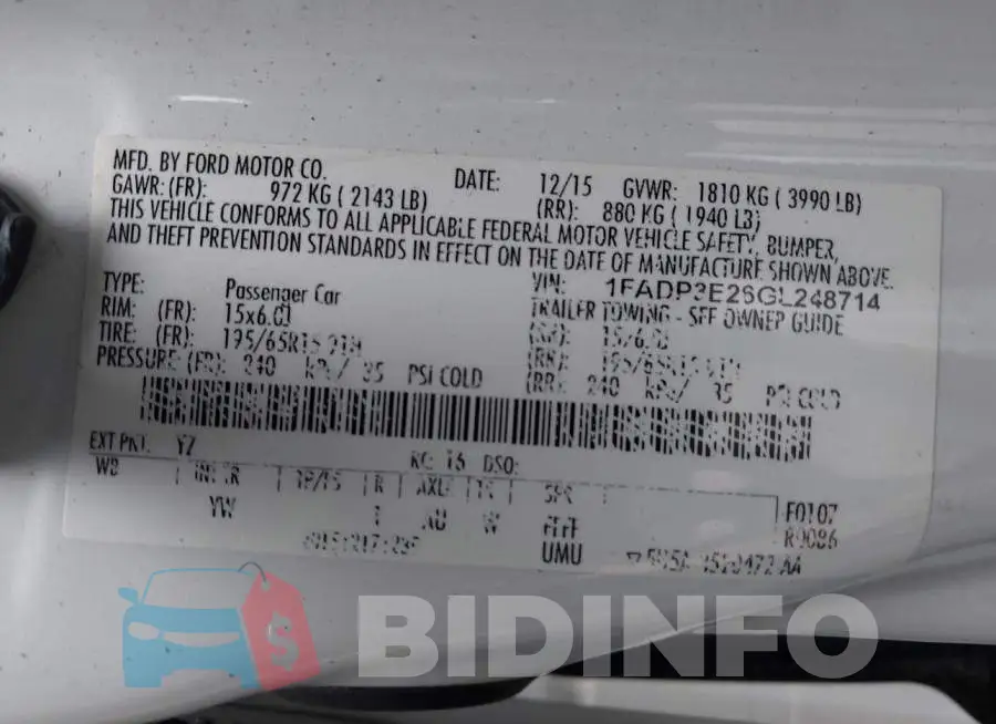 1FADP3E26GL248714 Photo# 9
