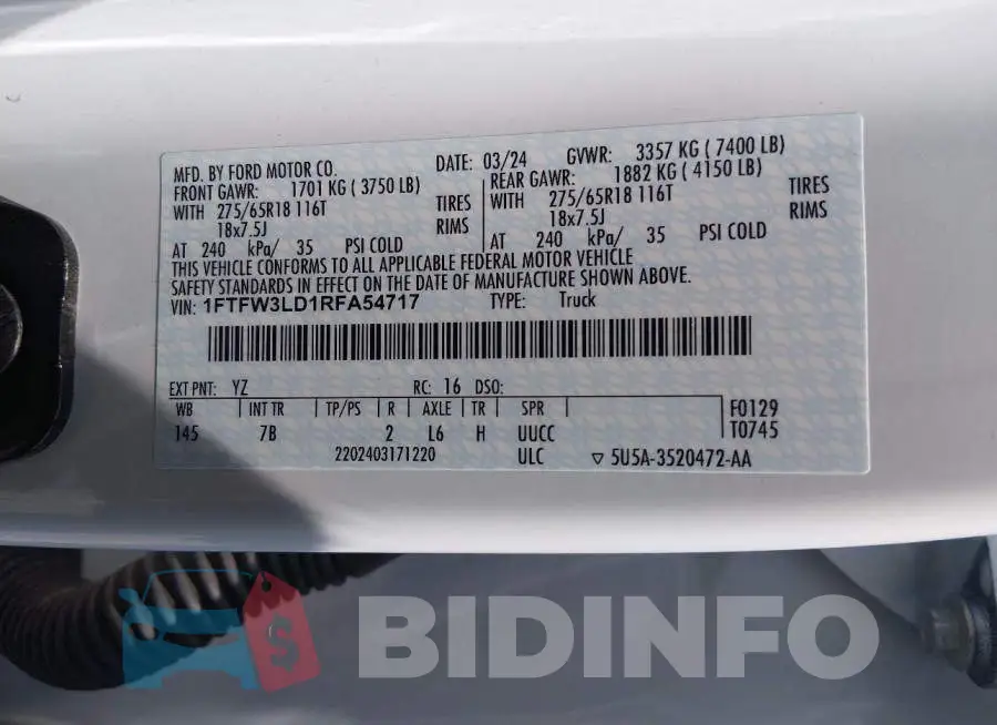 1FTFW3LD1RFA54717 Photo# 9