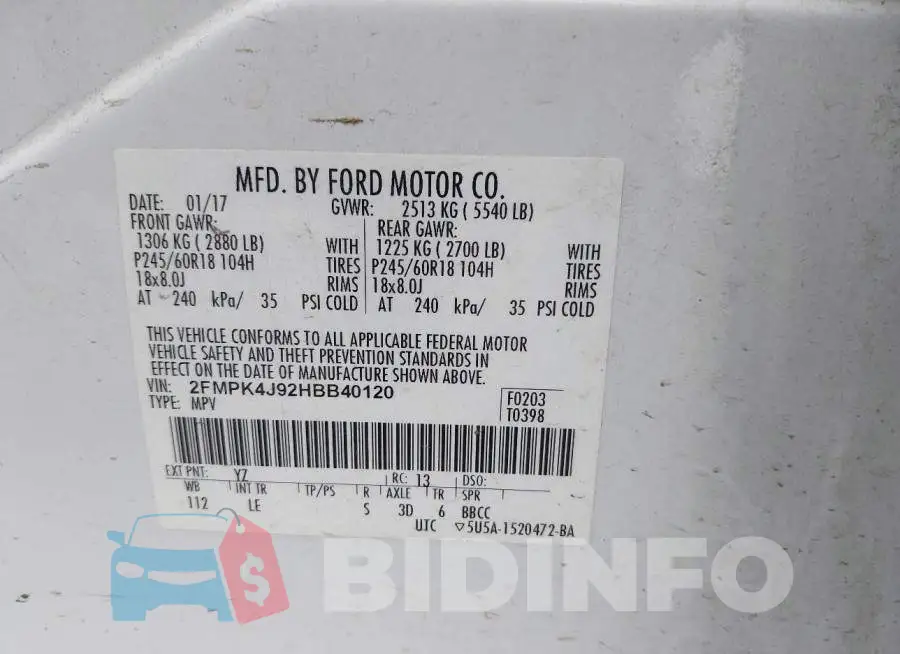 2FMPK4J92HBB40120 Photo# 9
