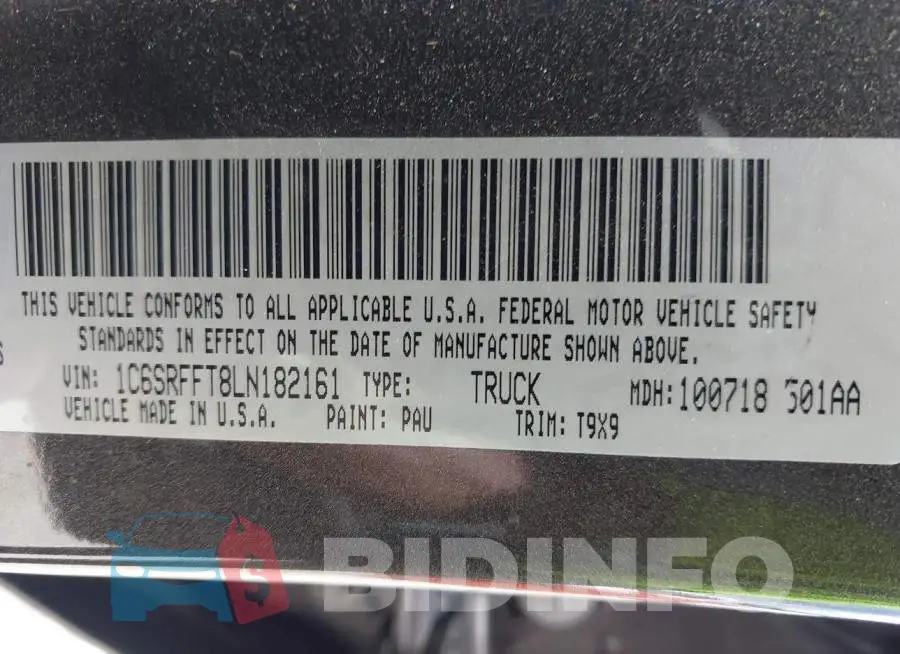 1C6SRFFT8LN182161 Photo# 9