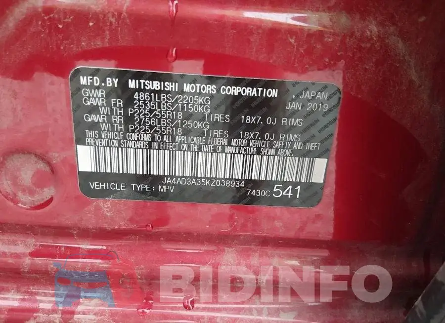 JA4AD3A35KZ038934 Photo# 9