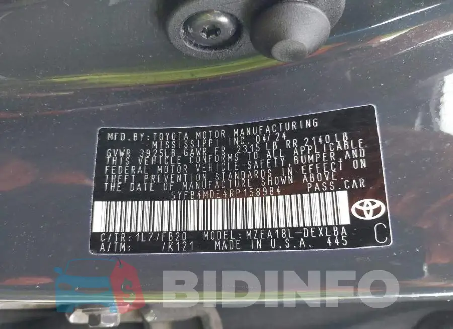 5YFB4MDE4RP158984 Photo# 9