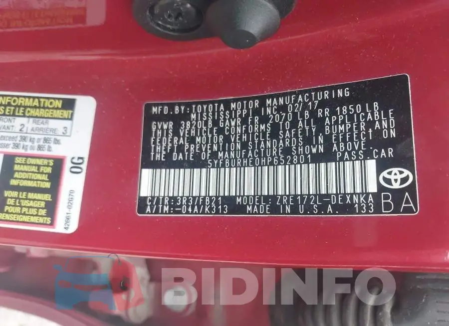 5YFBURHE0HP652801 Photo# 9