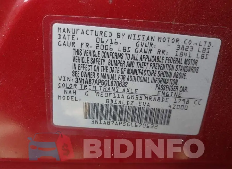 3N1AB7AP5GL670632 Photo# 9