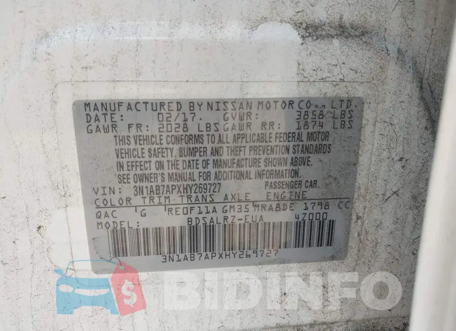 3N1AB7APXHY269727 Photo# 9