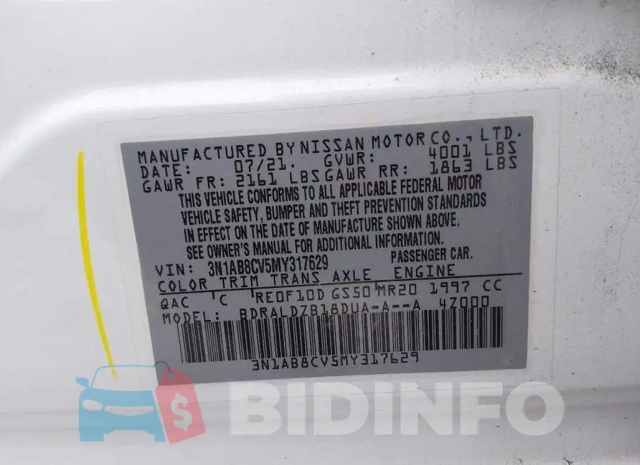3N1AB8CV5MY317629 Photo# 9