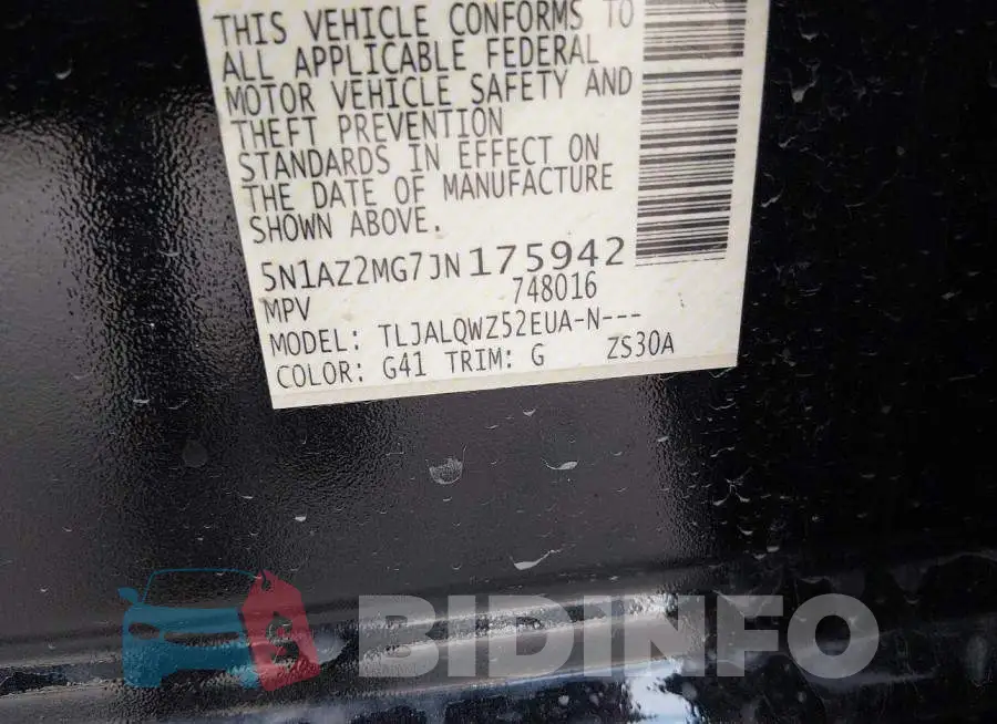 5N1AZ2MG7JN175942 Photo# 9