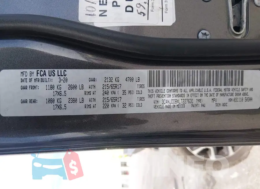 3C4NJDDBXLT227631 Photo# 9