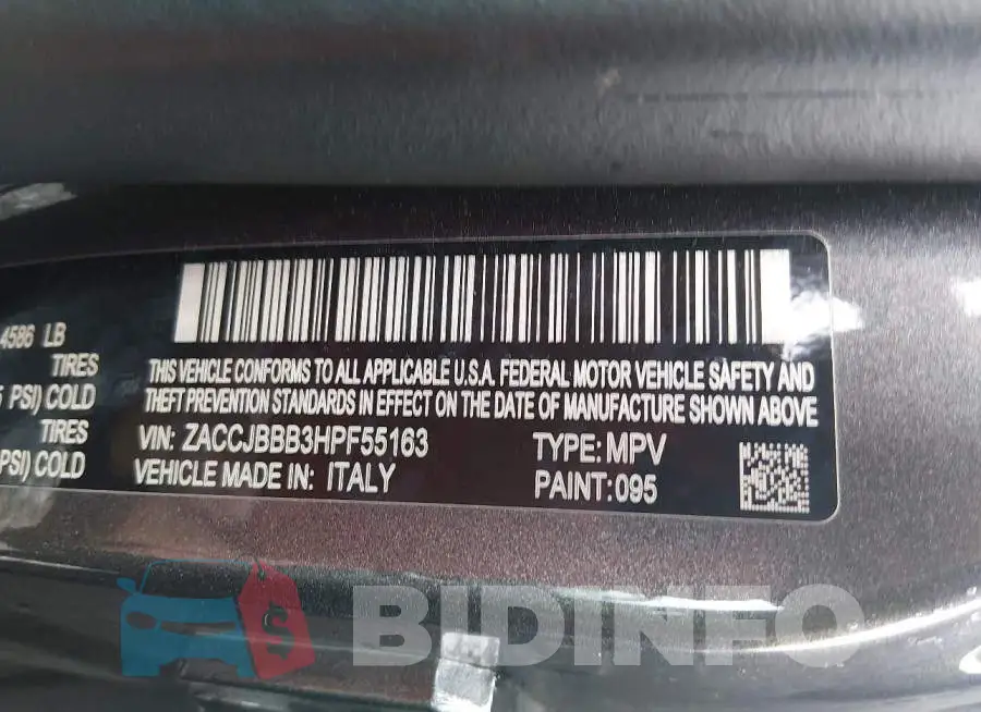 ZACCJBBB3HPF55163 Photo# 9