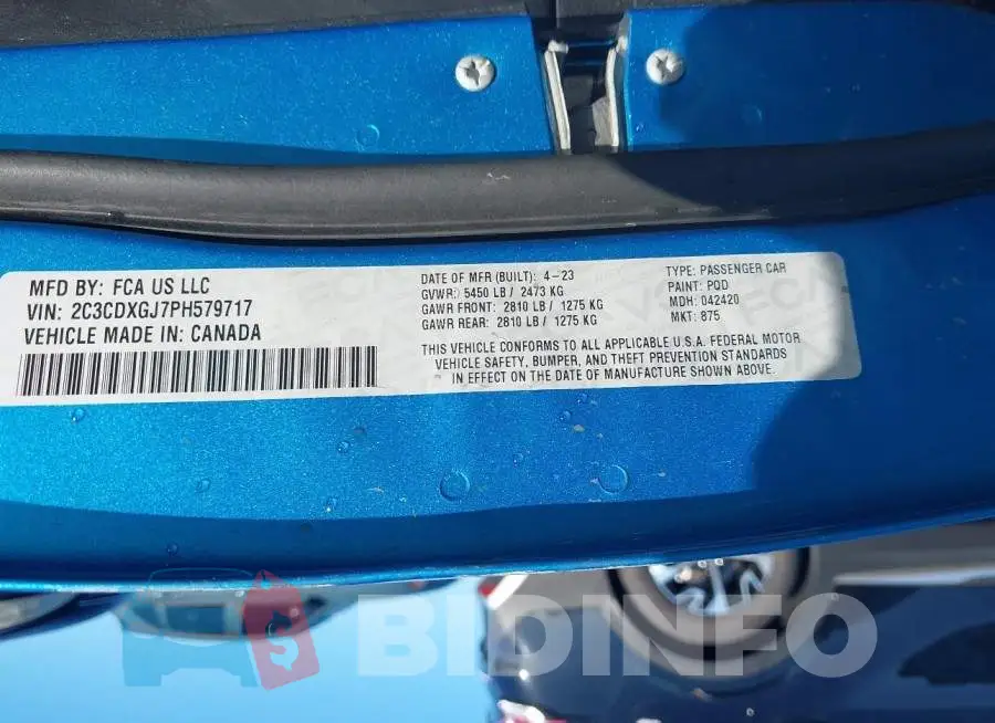2C3CDXGJ7PH579717 Photo# 9