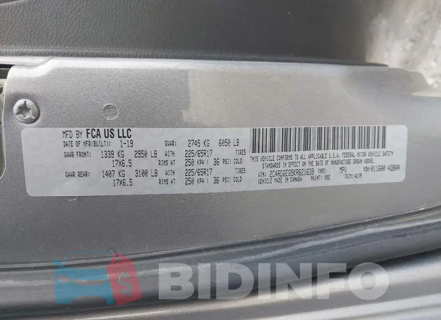 2C4RDGEG5KR621639 Photo# 9