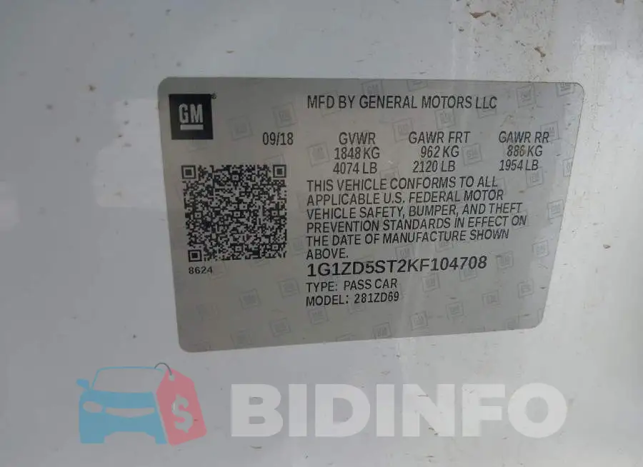 1G1ZD5ST2KF104708 Photo# 9