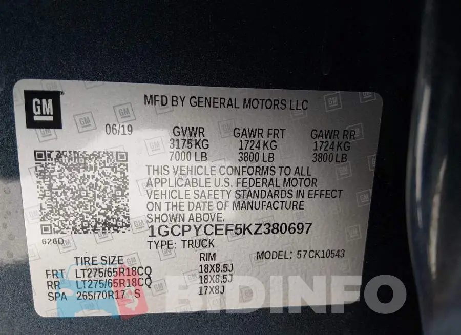 1GCPYCEF5KZ380697 Photo# 9