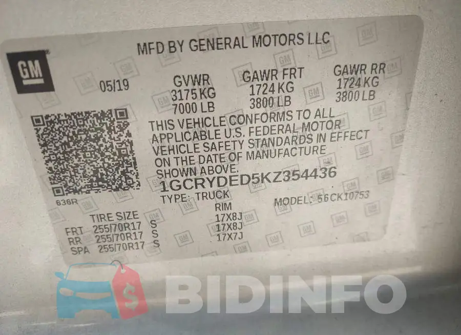 1GCRYDED5KZ354436 Photo# 9
