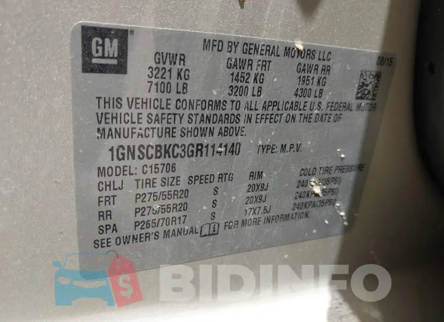 1GNSCBKC3GR114140 Photo# 9