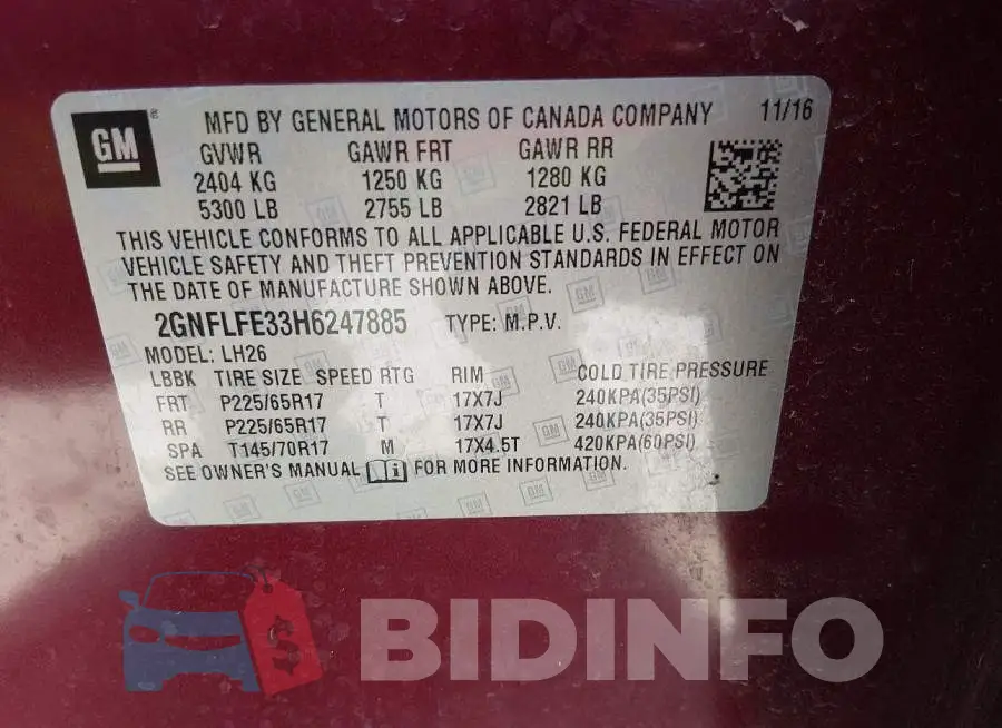 2GNFLFE33H6247885 Photo# 9