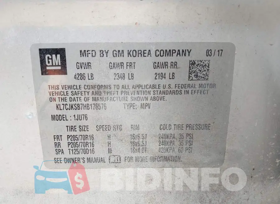 KL7CJKSB7HB176576 Photo# 9