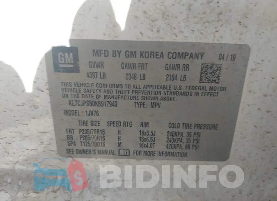 KL7CJPSB0KB917946 Photo# 9