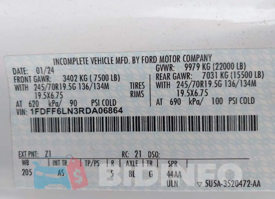 1FDFF6LN3RDA06864 Photo# 8