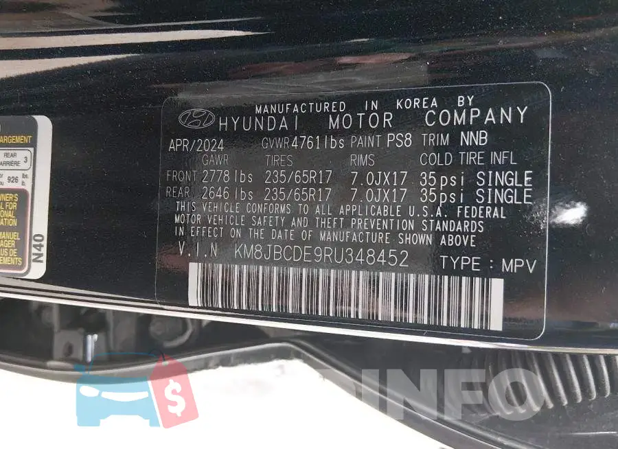 KM8JBCDE9RU348452 Photo# 9