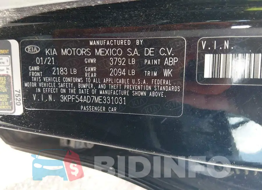 3KPF54AD7ME331031 Photo# 9