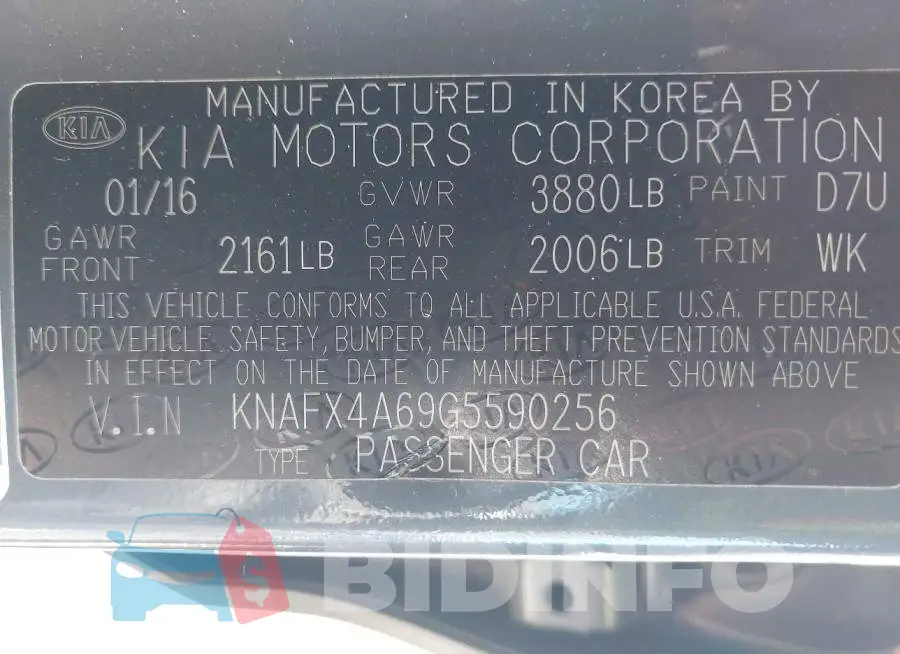 KNAFX4A69G5590256 Photo# 9