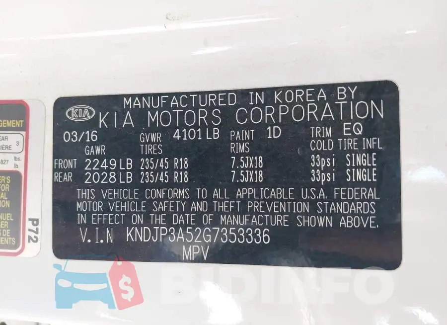 KNDJP3A52G7353336 Photo# 9