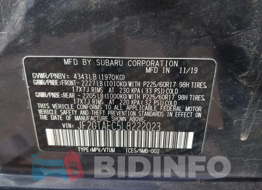 JF2GTAEC5L8222023 Photo# 9