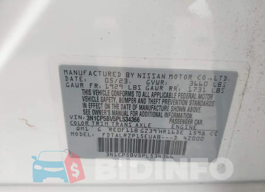 3N1CP5BV5PL534366 Photo# 9